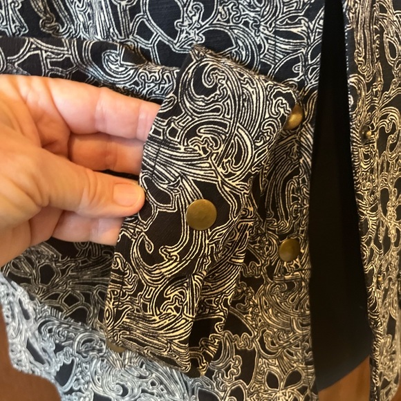 Coldwater Creek Jacket Black/White Peplum-Style, Lined, Size 14 - Picture 3 of 8